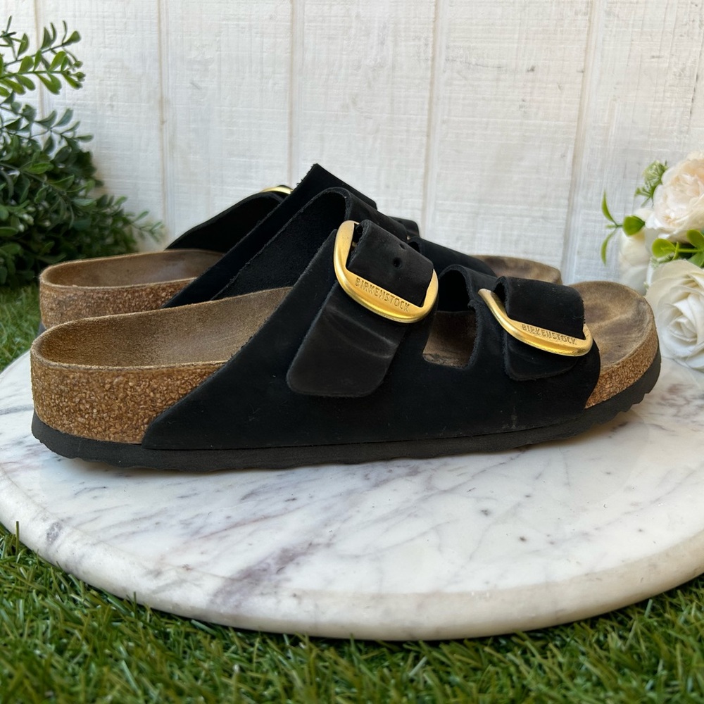 BIRKENSTOCK Arizona Big Buckle Nubuk Leather
Color: Black women Sz 40 US 9-95 - Picture 9 of 16